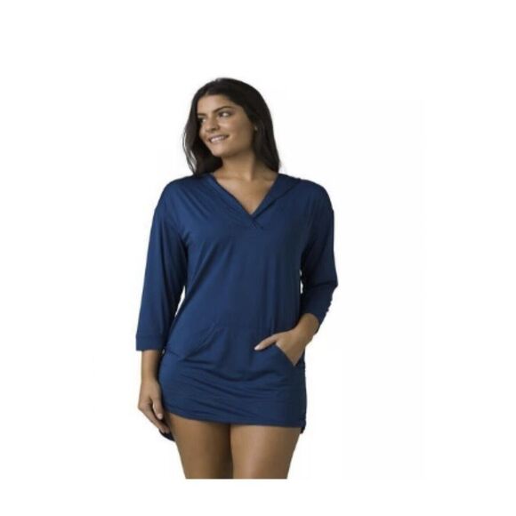 Prana Other - PrAna MANTRA BAY TUNIC Womens Cover Up Blue Lightweight‎ hoodie Size Medium